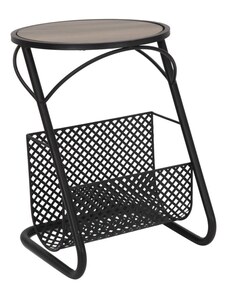 Kulatý odkládací stolek Mauro Ferretti Parko 35x50 cm, černá/hnědá