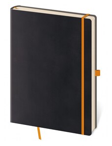 Helma 365, s.r.o. Notes - Zápisník Flexies Black - linkovaný L černá, oranžová 2024 BF424-10-24