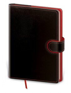 Helma 365, s.r.o. Notes - Zápisník Flip A5 linkovaný - černá, červená 2024 BFL424-1-24