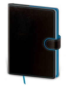 Helma 365, s.r.o. Notes - Zápisník Flip B6 linkovaný - černá, modrá 2024 BFL434-2-24