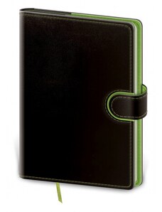Helma 365, s.r.o. Notes - Zápisník Flip A5 linkovaný - černá, zelená 2024 BFL424-3-24