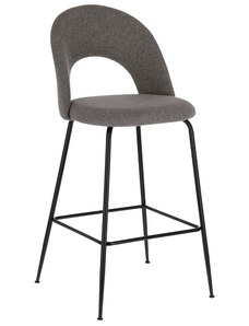 Tmavě šedá látková barová židle Kave Home Mahalia 63 cm