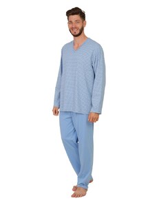 Lamido Pánské pyžamo dlouhé Emil vzor na modré