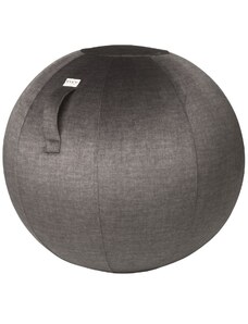 Antracitově šedý sametový sedací / gymnastický míč VLUV BOL WARM Ø 65 cm
