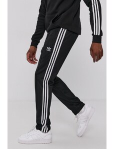 Kalhoty adidas Originals H09115 pánské, černá barva, hladké, H09115-BLACK