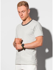 Ombre Clothing Pánské basic tričko Vibeke světle šedá S1385