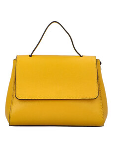 Dámská kožená kabelka do ruky žlutá - ItalY Fatismy žlutá