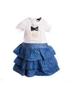 Dívčí šaty modro bílé MINOTI 1-4 roky vel.92