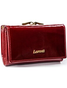 Jedinečná dámská lakovaná kožená peněženka červená - Lorenti 55020SH červená