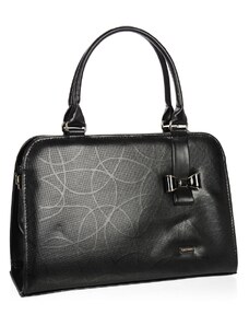Černá elegantní dámská kabelka s mašlí S411 GROSSO