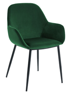 Zelená sametová jídelní židle Kave Home Konna