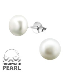 SYLVIENE Stříbrné náušnice s perlou 7 mm