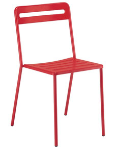 Červená kovová zahradní židle COLOS C 1.1/4