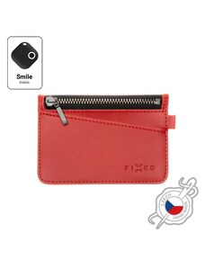 Kožená peněženka FIXED Smile Coins se smart trackerem FIXED Smile Pro, červená FIXSM-SCO2-RD