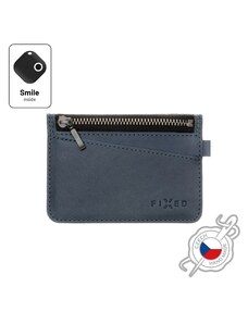Kožená peněženka FIXED Smile Coins se smart trackerem FIXED Smile Pro, modrá FIXSM-SCO2-BL