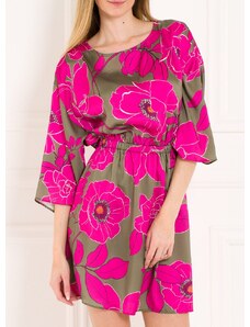 Glamorous by Glam Dámské šaty s květy fuchsiově - zelená