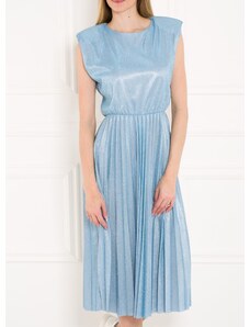 Glamorous by Glam Dámské midi plizované šaty - světle modrá