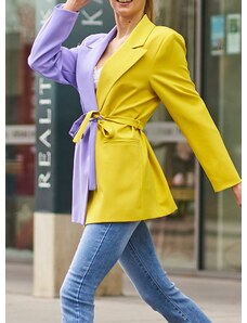 Glamorous by Glam Dámské sako s vázáním fialovo - žlutá