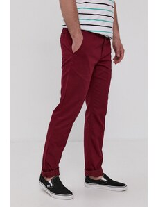 Kalhoty Vans pánské, červená barva, jednoduché, VN0A5FJ7ZBS1