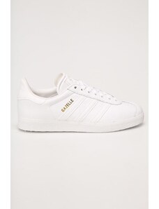 Boty adidas Originals Gazelle bílá barva, na plochém podpatku, BB5498