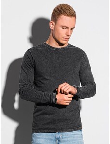 Buďchlap Černé stylové tričko s dlouhým rukávem L131