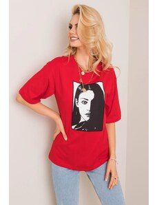 RUE PARIS_SK Červené dámské tričko s potiskem