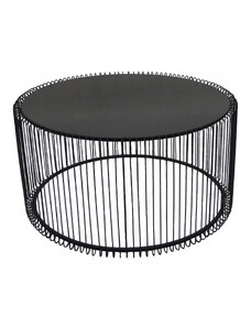 Kare Design Černý kovový konferenční stolek Wire Uno 80 cm