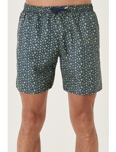 AC&Co / Altınyıldız Classics Men's Navy Blue Standard Fit Casual Patterned Swimwear Marine Shorts.