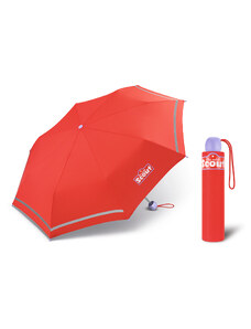 Scout BASIC RED dívčí skládací deštník s reflexním proužkem