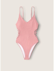 Victoria's Secret PINK Jednodílné plavky růžové Strappy Side Ribbed Damsel Pink