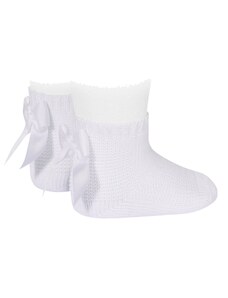 Ponožky s mašlí Cóndor - bílé (200 white)