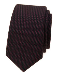 Avantgard Velmi tmavě hnědá luxusní pánská slim kravata s vroubkovanou strukturou