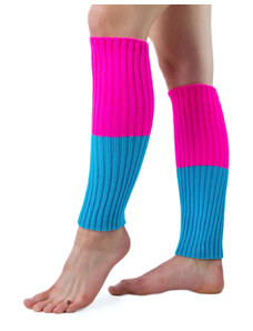 VFstyle růžovo-tyrkysové návleky na nohy 44 cm