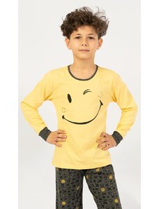 Vienetta Kids Dětské pyžamo dlouhé Patrik - žlutá