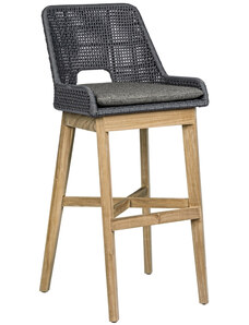 Tmavě šedá pletená zahradní barová židle Bizzotto Hespari 112 cm