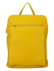 Dámský kožený batůžek kabelka žlutý - ItalY Houtel žlutá