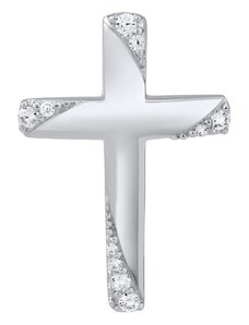 SILVEGO Stříbrný přívěsek křížek Matthew se zirkony FW1291P