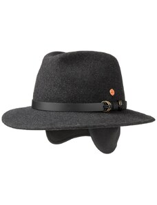 Cestovní nemačkavý voděodolný šedý klobouk Mayser - Earflap Georgia Traveller (s ušní klapkami)
