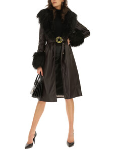 Hnědý kožený kabát - PINKO