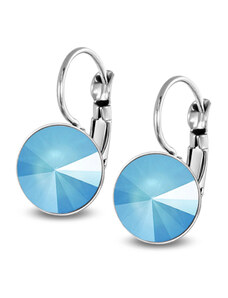 Jewellis ČR Jewellis ocelové visací náušnice Pastel Rivoli s krystaly Swarovski - Summer Blue