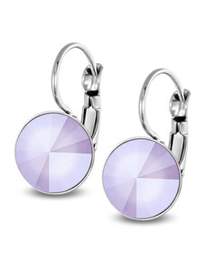 Jewellis ČR Jewellis ocelové visací náušnice Pastel Rivoli s krystaly Swarovski - Lilac