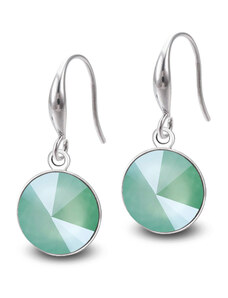 Jewellis ČR Jewellis ocelové náušnice háčky Drop Pastel Rivoli s krystaly Swarovski - Mint Green