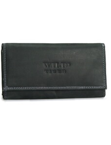 Dámská kožená peněženka Wild Tiger ZD-28-068M, černá, broušená kůže
