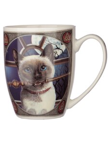 Porcelánový hrnek kočka kouzelnice - design Lisa Parker