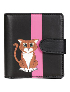 Koženková peněženka s kreslenou kočkou