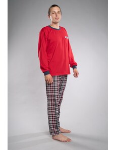 Haillo Fashion Pánské pyžamo dlouhý rukáv s kapsičkou