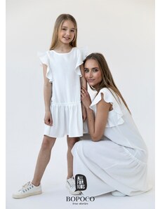 All for kids Dívčí šaty s volánky bílé
