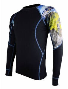 Suspect Animal Pánské funkční triko dlouhý rukáv HIGHLANDER černá Bamboo Ultra - Modrá / L