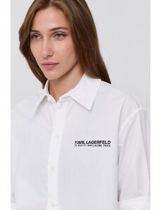 Bílé dámské košile Karl Lagerfeld, s krátkými rukávy - GLAMI.cz