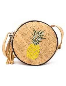 Ecopeople Korková kulatá kabelka - Ananas